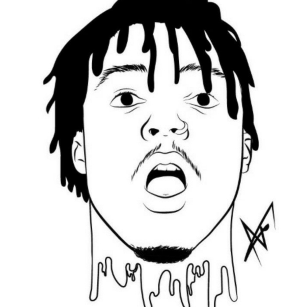 7" juice wrld sticker in black